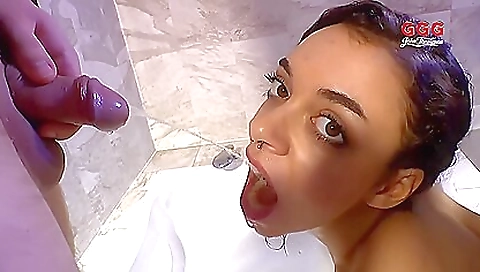 Hot chloe with cum-friend in her mouth